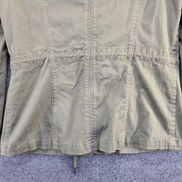 Max Jeans Women's Full Zip Utility Jacket Green Medium Drawstring Waist - Picture 7 of 13